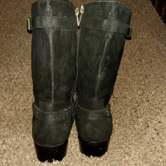 UGG-Caddie-Black Burnished Suede-Stud Detail-Western Style Boots-SZ 6-Near Mint - Picture 6 of 7